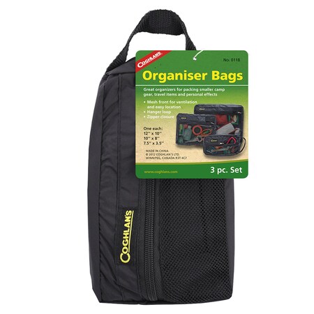 Coghlans Coghlan's Black Organizer Bags , 3PK 0118